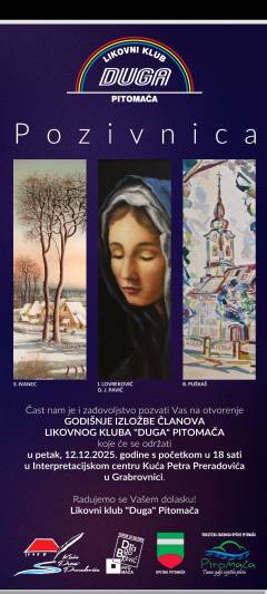 Godišnja izložba članova Likovnog kluba Duga Pitomača 29 Pozivnica Likovni klub Duga